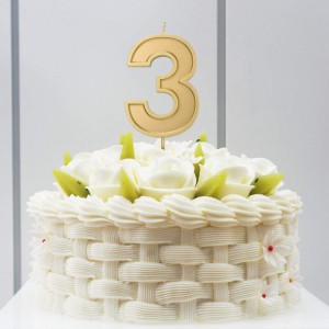 Оптовая золотые цифровые свечи для торта ко дню рождения