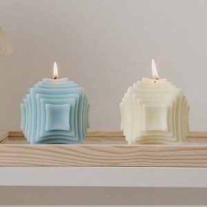2021 new design Multi-layer cube shape scented candle for decoration
