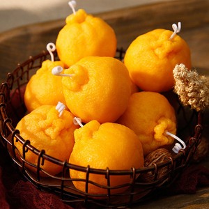 Supply high quality scented orange tangerine shape candle for home decoration