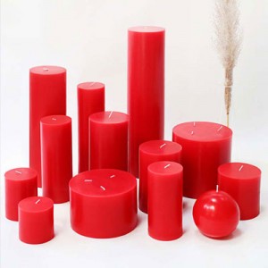 Unscented Smokeless Red Pillar Valentines Candles for Wedding Party and Home Dinners