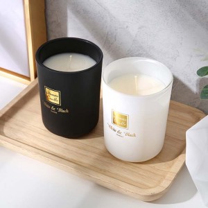 Nordic simple black and white gilded handmade paraffin wax scented candle