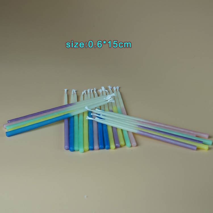 rainbow color Beeswax birthday Stick candle customized size Featured Image