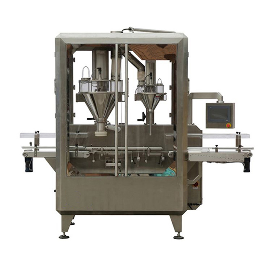 Automatic Powder Can Filling Machine    (1 line 2fillers) Model SPCF-W12-D135