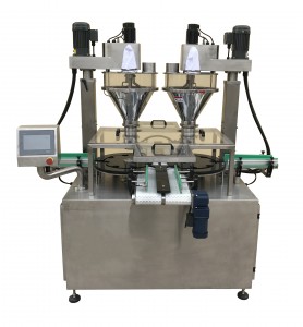 professional factory for Milk Powder Filling Machine - Automatic Can Filling machine (2 fillers 2 turning disk) Model SPCF-R2-D100 – Shipu Machinery