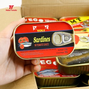 Výroba mořských plodů Konzervované sardinky Konzervovaná sardinka v rajčatové omáčce 125g/155g/425g/200g