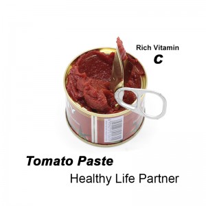 Pasta de tomate enlatada de 70 g de doble concentración de alta calidad de color rojo fresco procedente de China