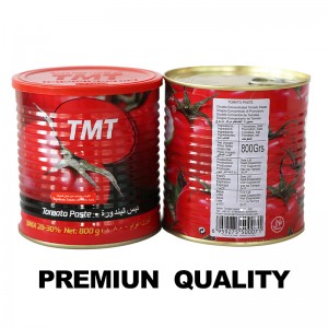 Højkvalitets 400 g*24 dåser/ctn Tinpakning tomatpasta med bedste pris, lidt sur smag, økologisk tomatpasta