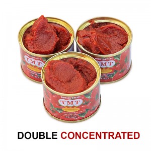 צבע אדום טרי באיכות גבוהה כפול מרוכז 70 גרם רסק עגבניות משומר מסין