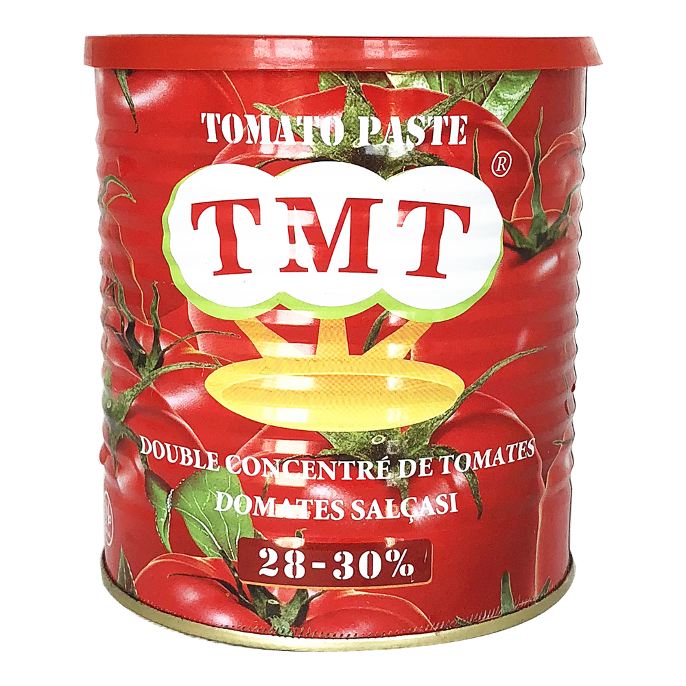 Fabrikskonserverad tomatsås lättöppnad konserverad 800 g tomatpuré i burkar till salu