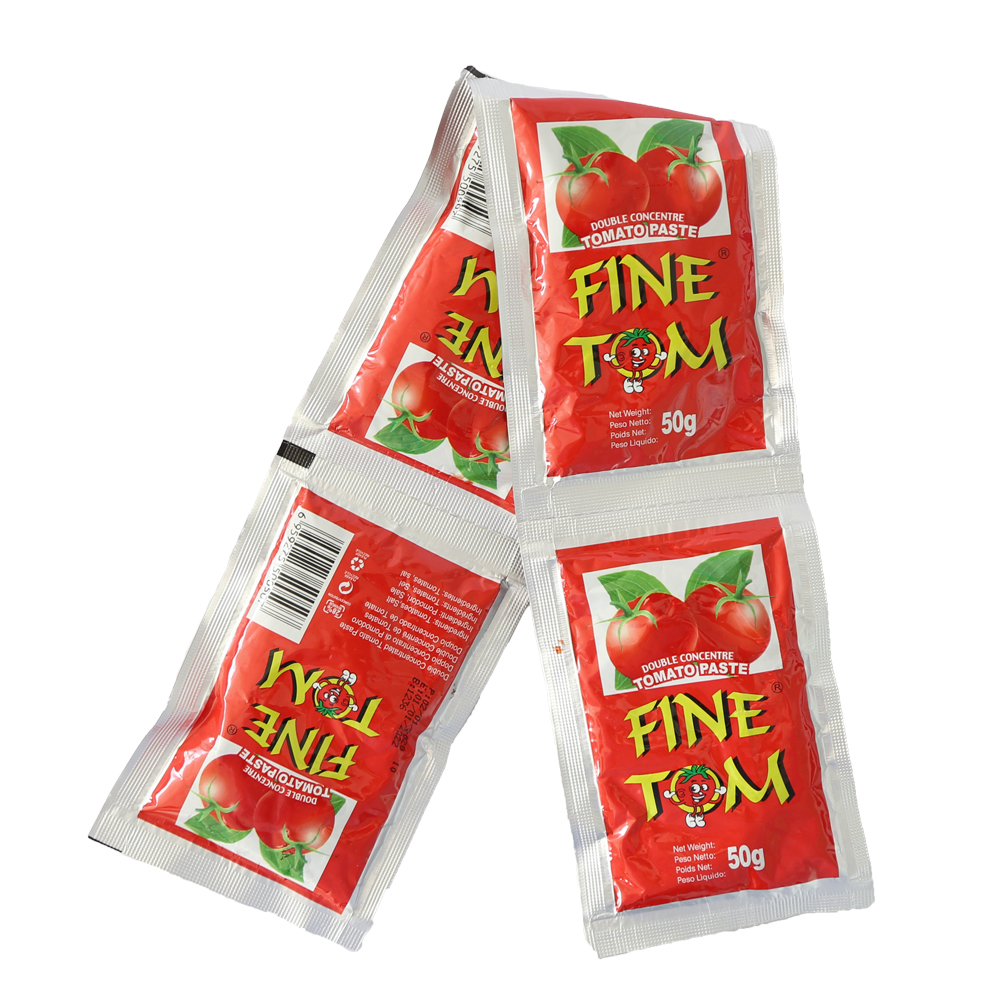 50г*100саше Зауыттан алынған түрлі-түсті пакет Қытай томат пастасы
