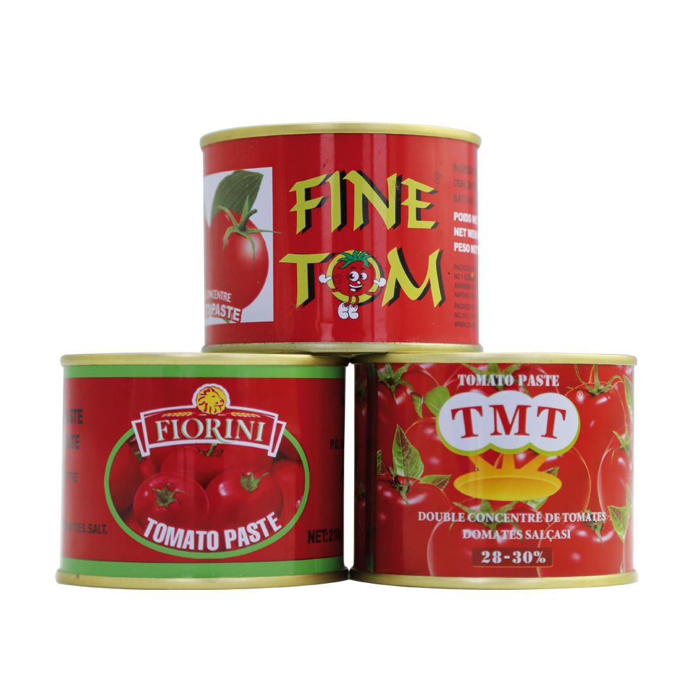 tomato paste 70gx50tins factory direct 28-30% brix easy open canned tomato paste 70g for sale