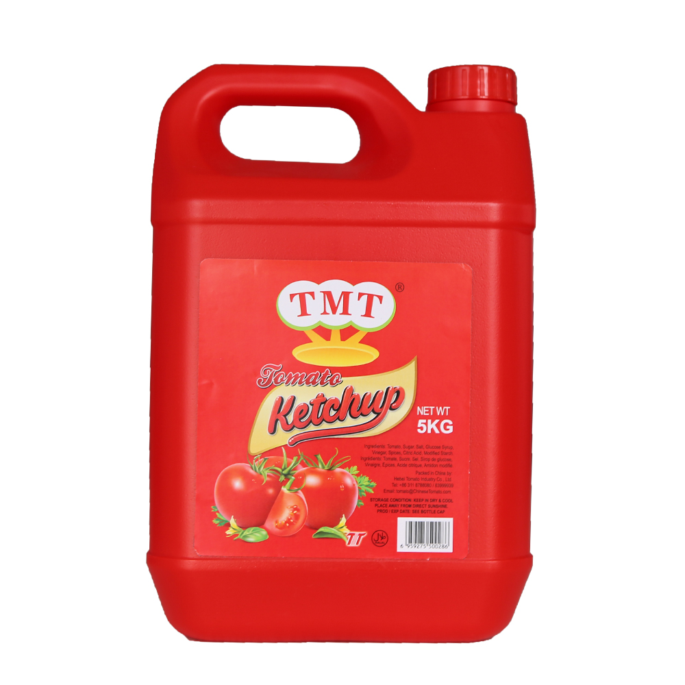 بطری پلاستیکی سس گوجه فرنگی سس گوجه فرنگی 5 کیلوگرمی با نام تجاری OEM تولید کننده سس کچاپ چین