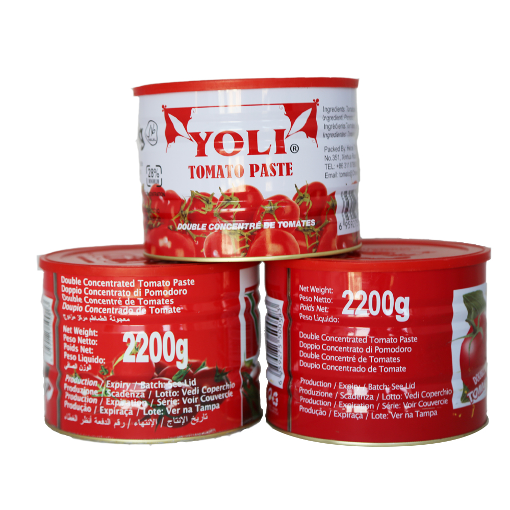 Fabrika fiyat yüksek kaliteli konserve domates salçası 2200g