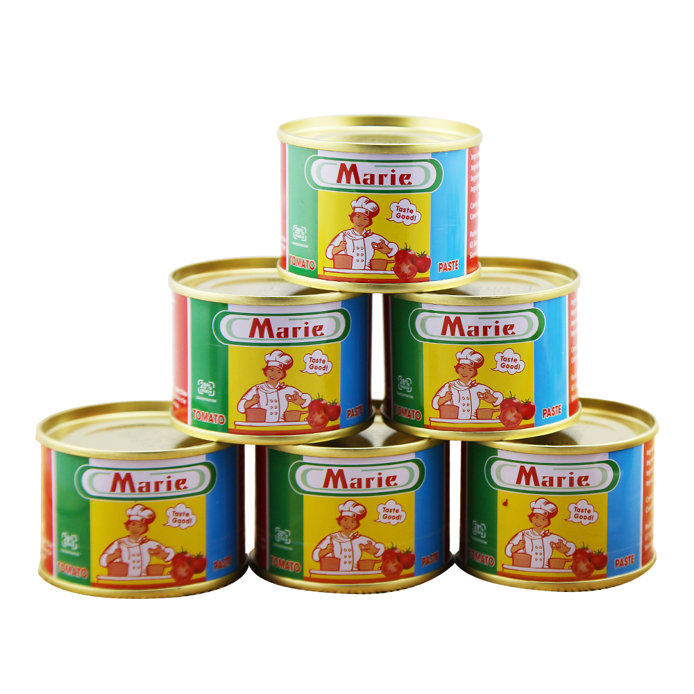 Embalagem de lata 70g 210g 400g 800g 2200g 28-30% pasta de tomate pura massa enlatada, pasta de tomate enlatada