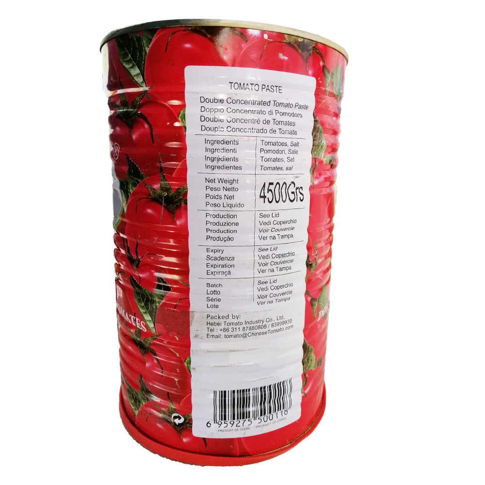 Органикалык томат пастасы 70G, 210g, 400g, 2.2kg консерваланган томат пастасы