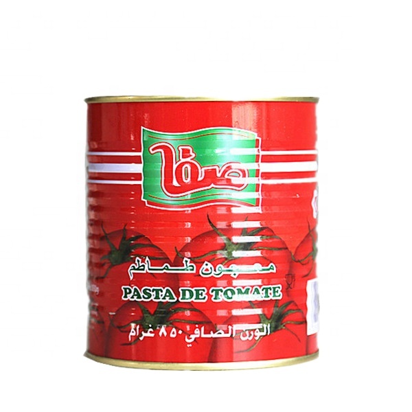 Pasta de tomate nº 1 em latas, marca OEM 28-30% Brix