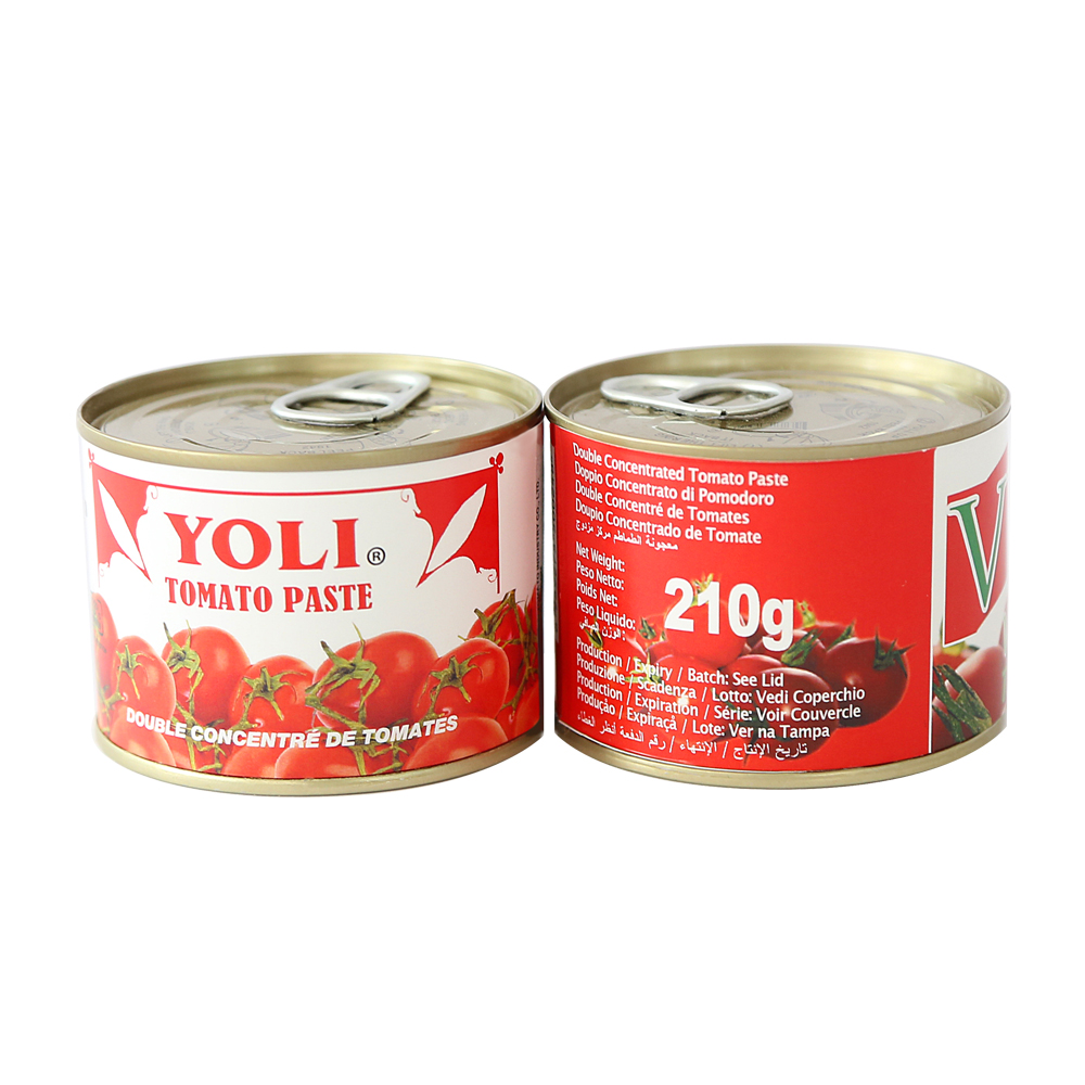 Fresh210g Lithographed Tin Double Concentrate วางมะเขือเทศกระป๋องสำหรับแอฟริกา