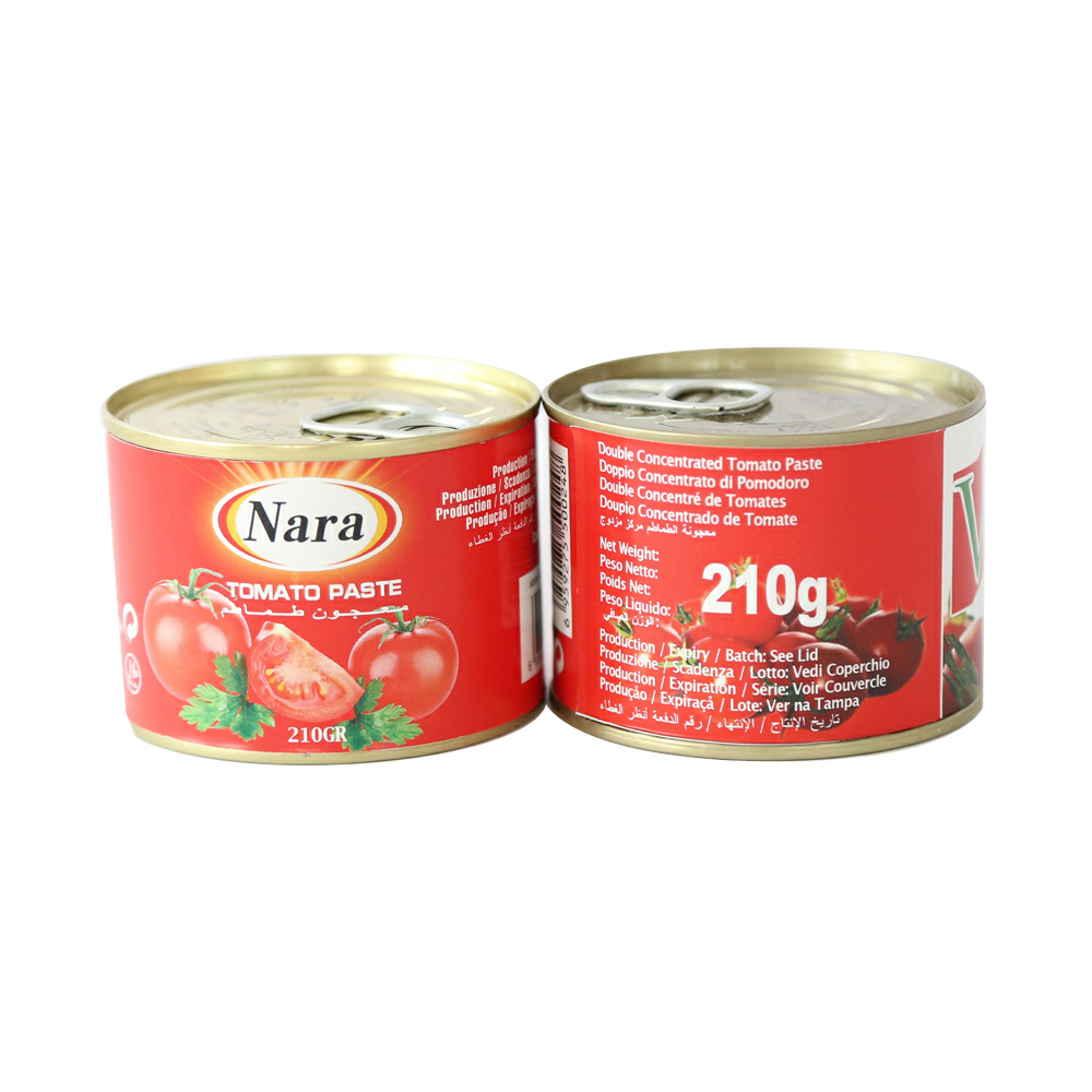 210 g rajčatového protlaku v konzervě bez erythrosinu pro Ghanu