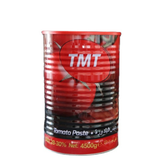 4,5 kg*6 latas de pasta de tomate fresca con revestimiento cerámico amarillo en el interior Brix: 28-30 % de pasta de tomate enlatada de alta calidad