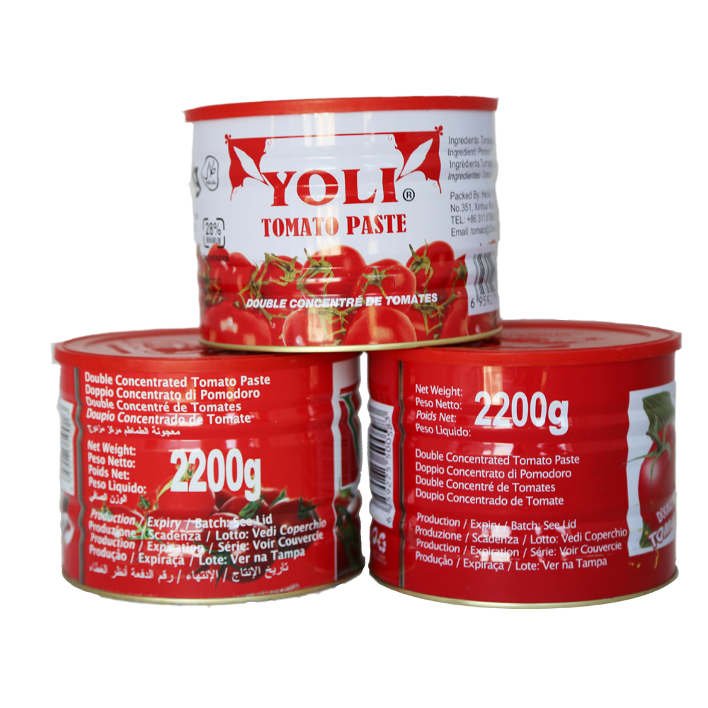 Yüksek kaliteli domates salçası sıcak satış konserve domates salçası 2200g
