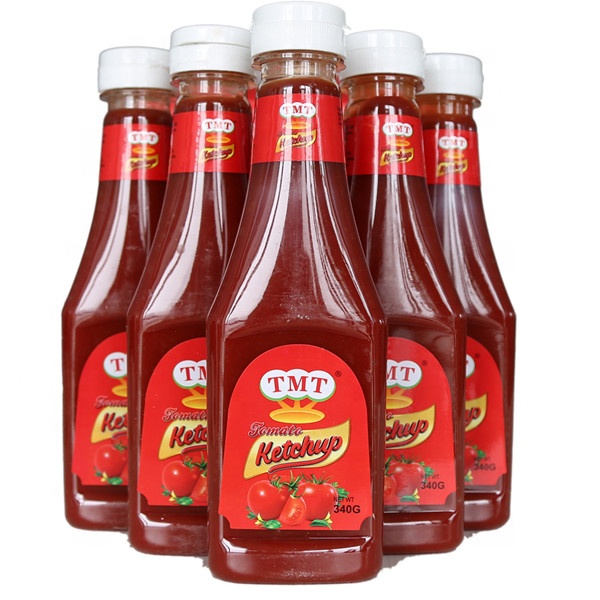 Горячая продажа OEM-брендовая бутылка 340 г томатного кетчупа