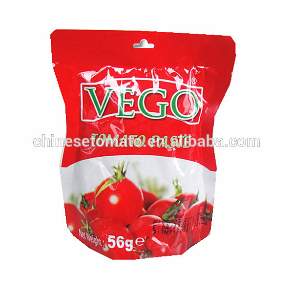 22-24% Brix Pouch Tomatpasta Sachet Tomatpasta Pakning