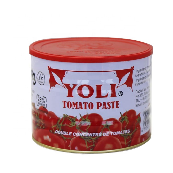 70 g-4500 g-tik kontserbako tomate-pasta % 28-30 Brix Tin Tomate Pasta tamaina desberdinetan