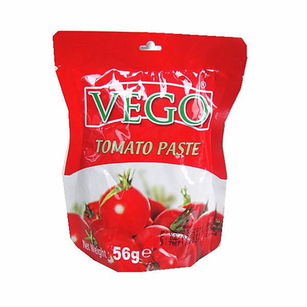 Арнайы басып шығарылған 70 г томат пастасы пакеті Томат пастасына арналған