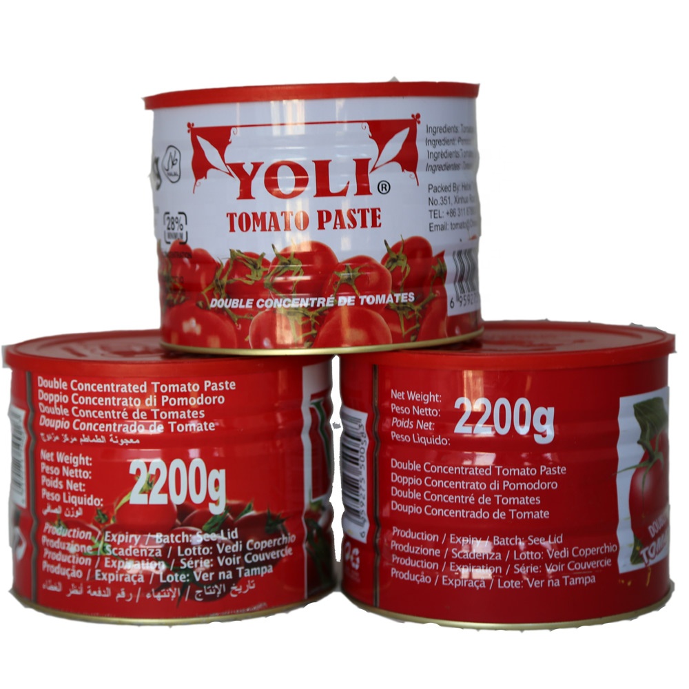 Conservas de pasta de tomate 2200g marca YOLI 28-30%