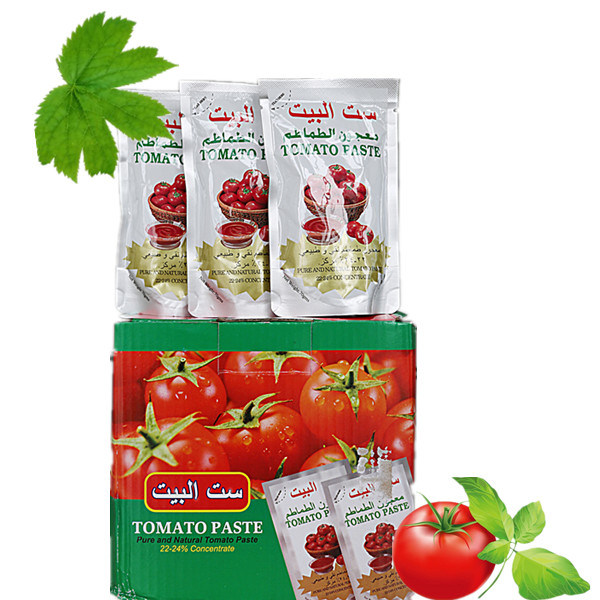 70g Paste Tomato Pouch Standup 22-24% Paste Tomato dùmhlachd ann am pòcaid