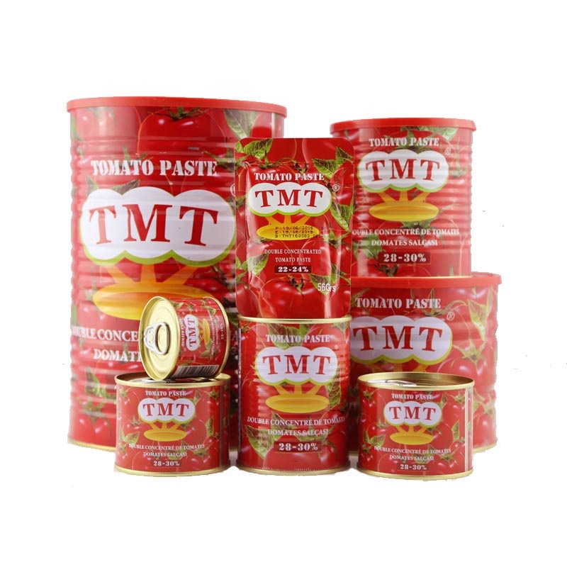 çin qidası tomat pastası zavodu konservləşdirilmiş tomat pastası 800q 28-30% normal keyfiyyət