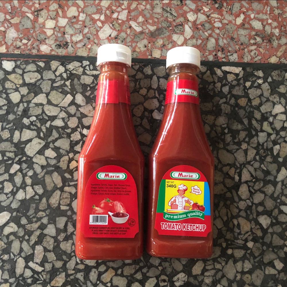 ketchup ea botlolo ea polasetiki 340g e khethehileng ea tomate sauce