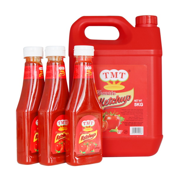 Mostra gratuïta Ampolla de salsa de tomàquet Squeeze Ampolla de salsa de plàstic 340 g