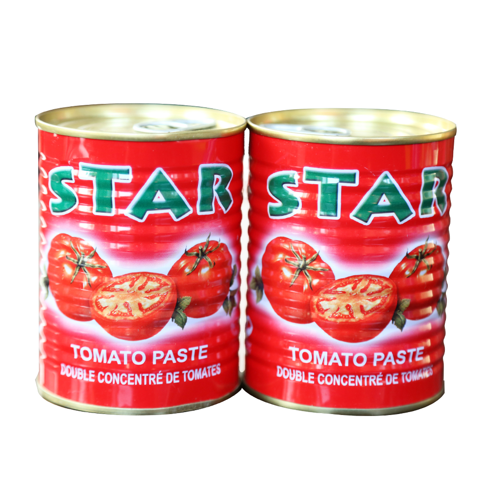 Nkeji etiti 400g Tin Tomato Tapawa Ugboro abụọ na-etinye uche na tomato