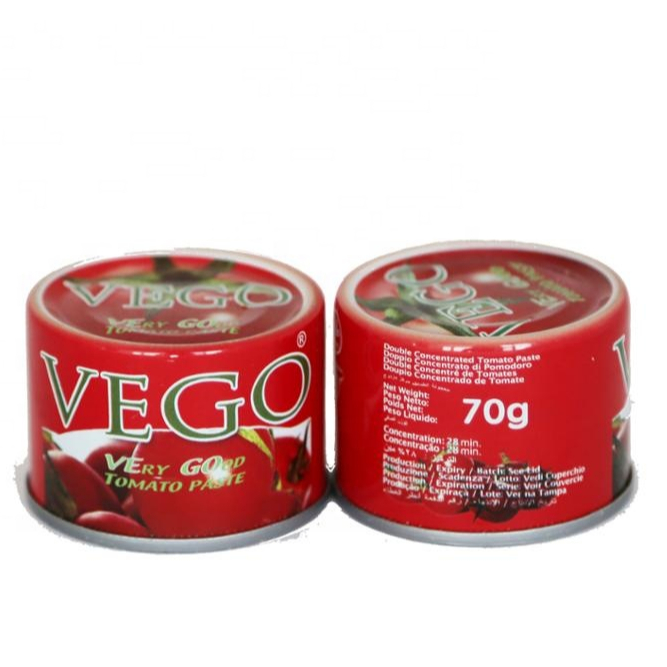 70g*50tins Brix28-30% Double Concentrate Tomato Paste