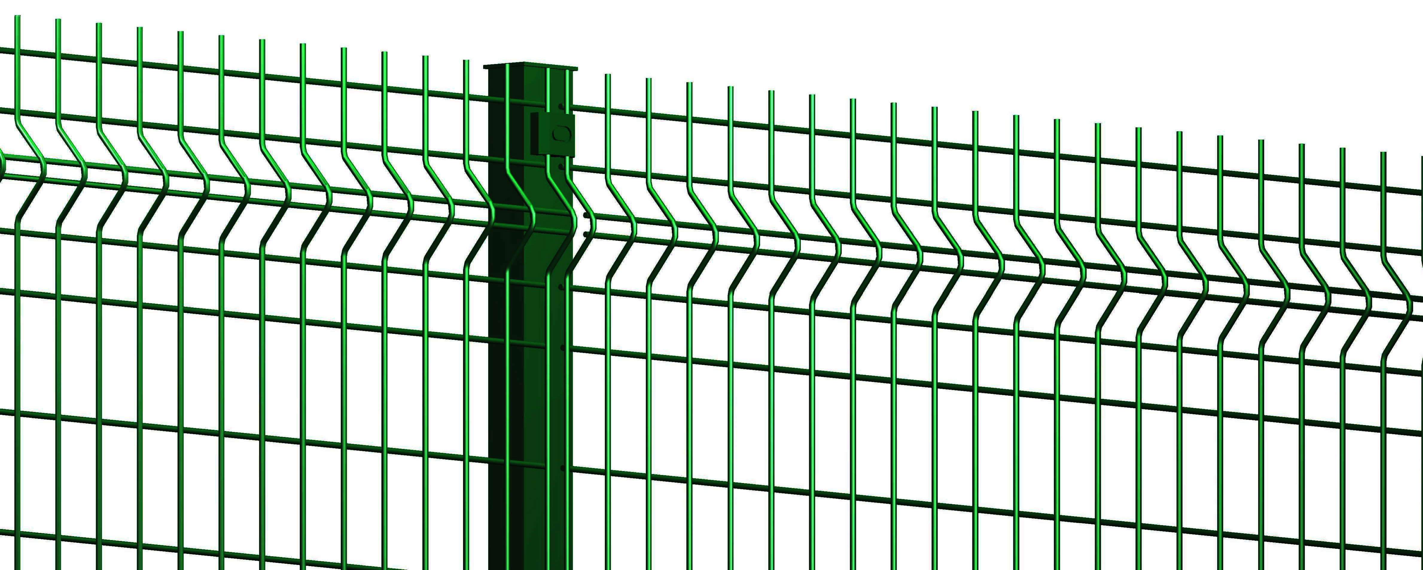 3D Panel fence assembled with post and clip
