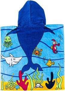 Hooded handduk med tryck för barn