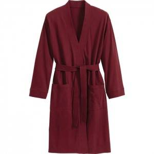 Microfiber knitted robe for solid color