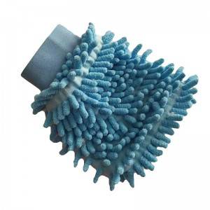 Sarung tangan pembersih microfiber chenille dengan warna solid