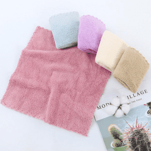 Washcloth microfiber alus kanthi warna padhet
