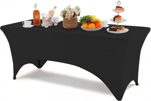 6Ft spandex stalo užvalkalas, tampri / pritaikyta staltiesė standartiniams sulankstomiems stalams, universali stačiakampė staltiesės apsauga vestuvėms, banketams, vakarėliams ir renginiams
