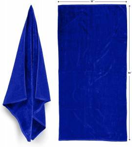 Royal Solid Color Velor Terry Beach Towel