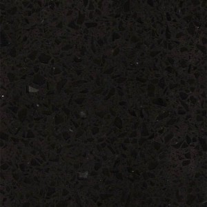 Black High Quality Artificial Quartz Stone Vanity Top Countertop Quartz Slabs Kitchen Workingtop China Factory  hf-7011