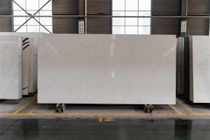 Permukaan Putih Kuarsa kanthi urat Carrara Pabrik Batu Buatan China 6017