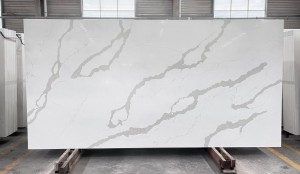 Quartz White Surface China Pabrik Batu Buatan 6068