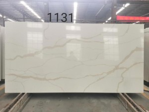 Calacatta Quartz Stone Gold Color Polished Surface for Kitchen Countertops