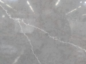 Piatră de cuarț gri ciment cu venă albă Fabricată în China 4049