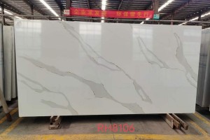 ใหม่หินควอตซ์ Calacatta สีเทาสีขาวผลิตในประเทศจีนหินอ่อนเทียม RH8106