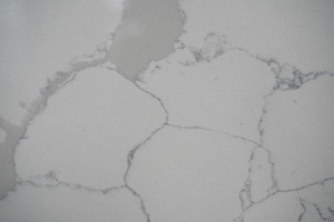 Nuwe wit met grys korrel Calacatta kwartssteen gemaak in China kunsmatige marmer 1025