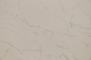 Dalles de pierre de quartz blanc avec aspect de marbre en pierre artificielle à longue veine 4096